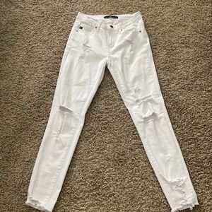 White ripped skinny jeans